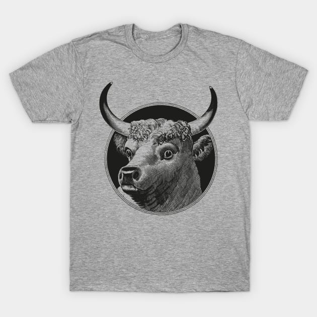 Cow head drawing T-Shirt by Digster